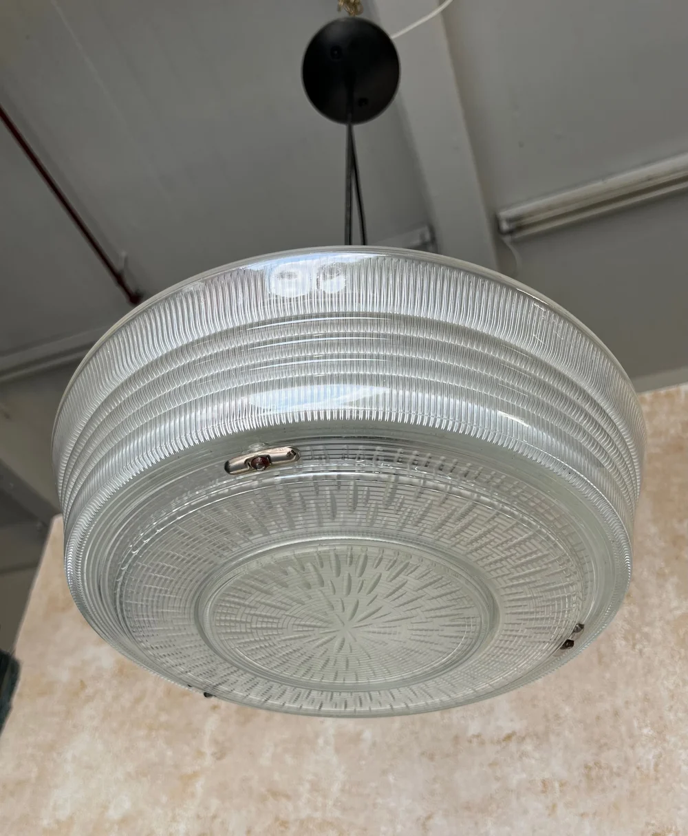 あめみる  American Glass and Brass 1960's Pendant Fixture (LC0315-01